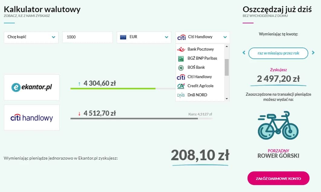 Porównanie kursu euro i złotego | Kalkulator wymiany walut online